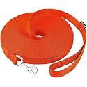 AMAGOOD Dog/Puppy Obedience Recall Training Agility Lead-15 ft 20 ft 30 ft 50 ft Long Leash-for Dog Training,Tie Out,Play,Safety,Camping (15Feet x 1Inch, Orange)