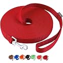 AmaGood Dog/Puppy Obedience Recall Training Agility Lead-15 ft 20 ft 30 ft 50 ft Long Leash-for Dog Training,Recall,Play,Safety,Camping (20feet, Red)