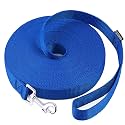 AMAGOOD Dog/Puppy Obedience Recall Training Agility Lead-15 ft 20 ft 30 ft 50 ft Long Leash-for Dog Training,Tie Out,Play,Safety,Camping (30Feet x 1Inch,Blue)