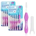 Amakos 12 Pcs Interdental Brush, Soft Dental Braces Brush for Teeth Cleaning (2.1mm)