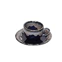 Amalfiee Gulchandani 240ml Ceramic Tea Cup and Saucer Set of 2 (Handmade) Tea Cup Set, Coffee Cup for 2 |Lead Free and BPA Free| Microwave and Dishwasher Safe, Eco-Friendly