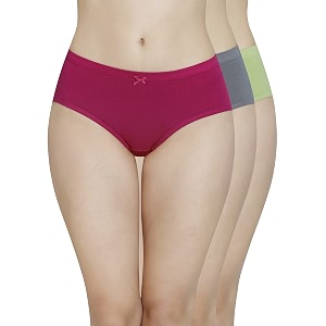 Amante Inner Elastic Cotton Hipster Panty Pack-