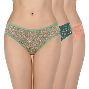 amante print low rise three-fourth coverage bikini panties pack of 3