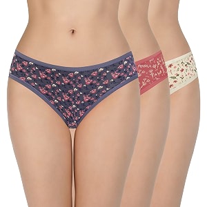 amante print low rise three-fourth coverage bikini panties pack of 3