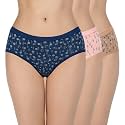 Amante Print Low Rise Three-Fourth Coverage Hipster Panties (Pack of 3)