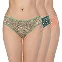 Amante Print Low Rise Three-Fourth Coverage Bikini Panties (Pack of 3)