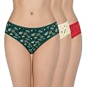 Amante Print Low Rise Three-Fourth Coverage Bikini Panties (Pack of 3)