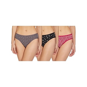 amante printed cotton low rise bikini panty packpack of 3