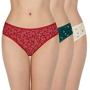 amante printed cotton low rise bikini panty packpack of 3