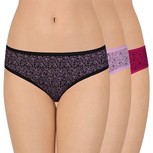 amante printed cotton low rise bikini panty packpack of 3