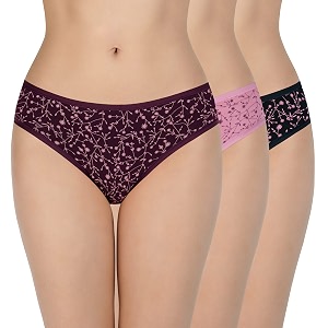 amante printed cotton low rise bikini panty packpack of 3
