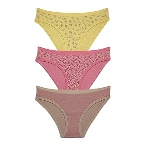 amante printed cotton low rise bikini panty packpack of 3