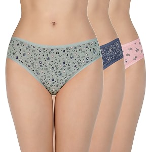 amante printed cotton low rise bikini panty packpack of 3