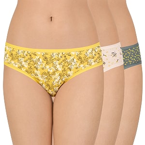 amante printed cotton low rise bikini panty packpack of 3