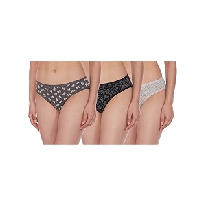 amante printed cotton low rise bikini panty packpack of 3
