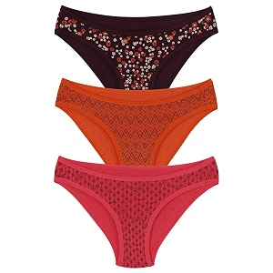 amante printed cotton low rise bikini panty packpack of 3