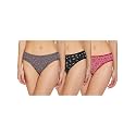 Amante Printed Cotton Low Rise Bikini Panty Pack(Pack of 3)