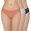 Amante Printed Cotton Low Rise Bikini Panty Pack(Pack of 3)