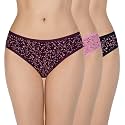 Amante Printed Cotton Low Rise Bikini Panty Pack(Pack of 3)