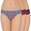 Amante Printed Cotton Low Rise Bikini Panty Pack(Pack of 3)
