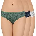 Amante Printed Cotton Low Rise Bikini Panty Pack(Pack of 3)