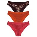 Amante Printed Cotton Low Rise Bikini Panty Pack(Pack of 3)