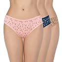 Amante Printed Cotton Low Rise Bikini Panty Pack(Pack of 3)