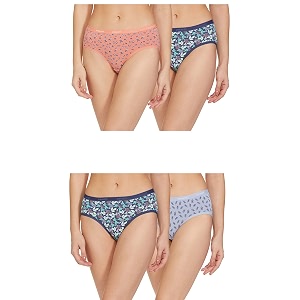 amante printed cotton low rise hipster panty packpack of 3