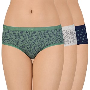 amante printed cotton low rise hipster panty packpack of 3