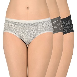 amante printed cotton low rise hipster panty packpack of 3