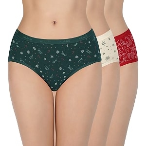 amante printed cotton low rise hipster panty packpack of 3