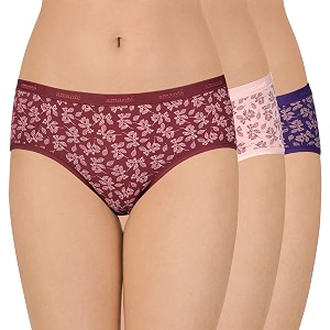 amante printed cotton low rise hipster panty packpack of 3