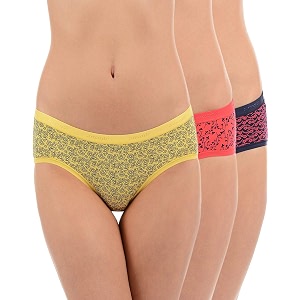 amante printed cotton low rise hipster panty packpack of 3