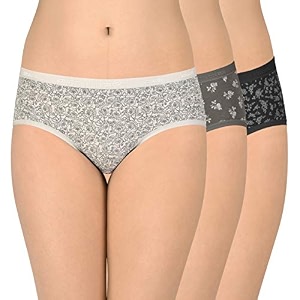 amante printed cotton low rise hipster panty packpack of 3