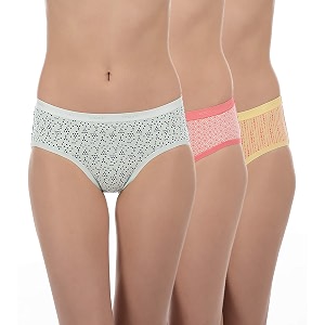 amante printed cotton low rise hipster panty packpack of 3