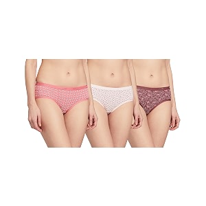 amante printed cotton low rise hipster panty packpack of 3