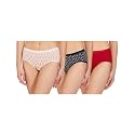 Amante Printed Cotton Low Rise Hipster Panty Pack(Pack of 3)