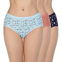 Amante Printed Cotton Low Rise Hipster Panty Pack(Pack of 3)