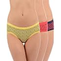 Amante Printed Cotton Low Rise Hipster Panty Pack(Pack of 3)