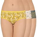 Amante Printed Cotton Low Rise Hipster Panty Pack(Pack of 3)