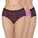 Amante Printed Cotton Low Rise Hipster Panty Pack(Pack of 3)