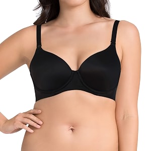 amante smooth moves womens padded wired full coverage t-shirt bra  seamless invisible cups  multiway detachable straps  high support everyday bra  soft microfiber fabric