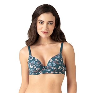 amante smooth moves womens padded wired full coverage t-shirt bra  seamless invisible cups  multiway detachable straps  high support everyday bra  soft microfiber fabric