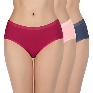 amante solid cotton low rise hipster panty packpack of 3