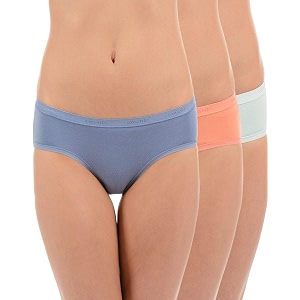 amante solid cotton low rise hipster panty packpack of 3