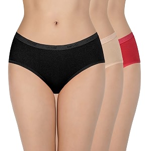 amante solid cotton low rise hipster panty packpack of 3