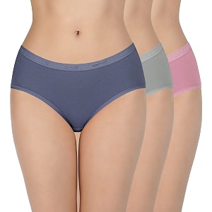 amante solid cotton low rise hipster panty packpack of 3
