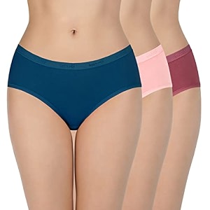 amante solid cotton low rise hipster panty packpack of 3