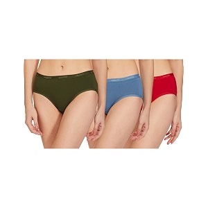 amante solid cotton low rise hipster panty packpack of 3