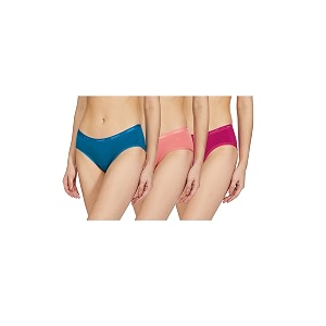 amante solid cotton low rise hipster panty packpack of 3
